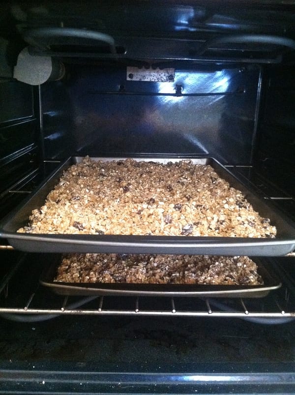 In the oven! 